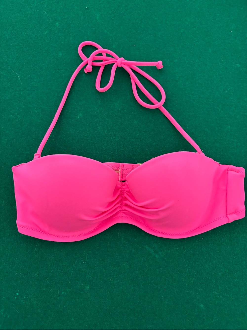 Victoria's Secret Hot Pink Bandeau Swim Top with Removable Halter